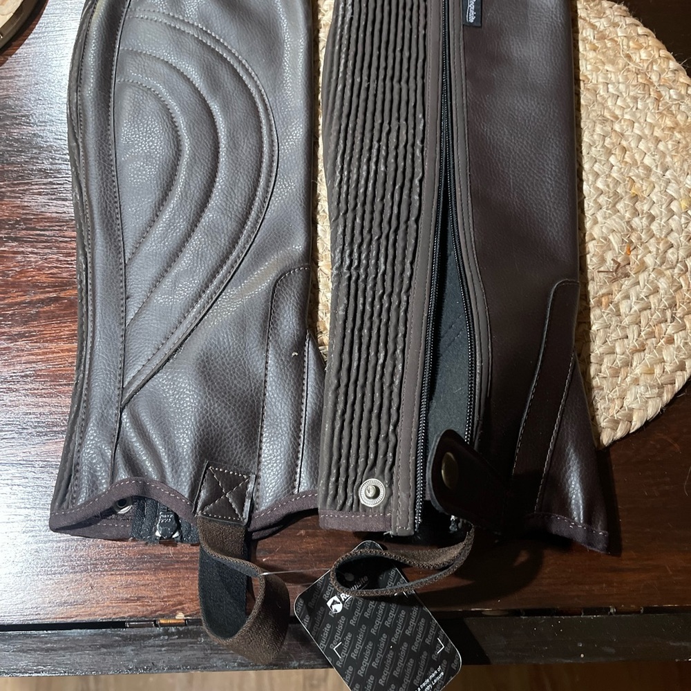 Synthetic Half Chaps. Size M adult. Brand new.